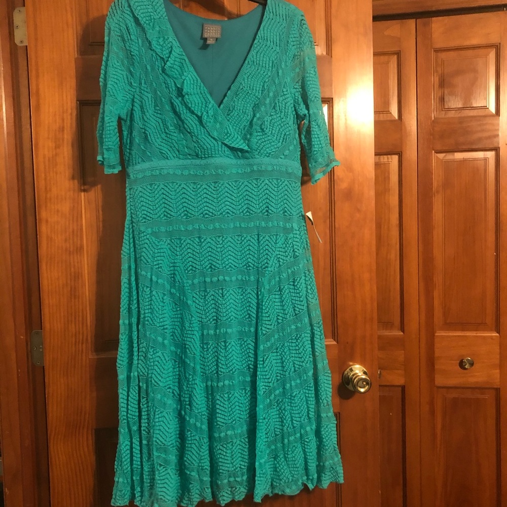 Teal knee length dress